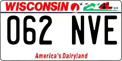 WI license plate 062NVE