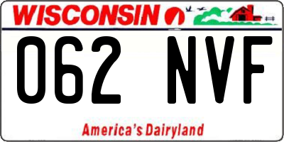WI license plate 062NVF