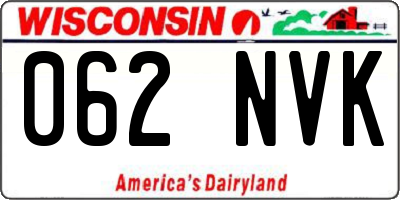 WI license plate 062NVK