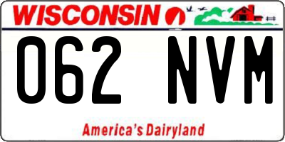 WI license plate 062NVM