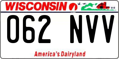 WI license plate 062NVV