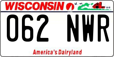 WI license plate 062NWR