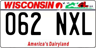 WI license plate 062NXL
