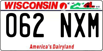 WI license plate 062NXM