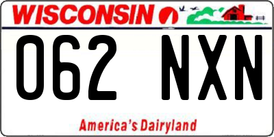 WI license plate 062NXN