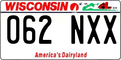 WI license plate 062NXX