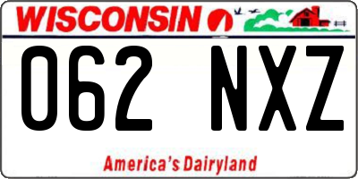 WI license plate 062NXZ