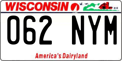 WI license plate 062NYM
