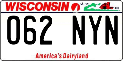 WI license plate 062NYN