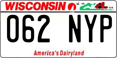 WI license plate 062NYP