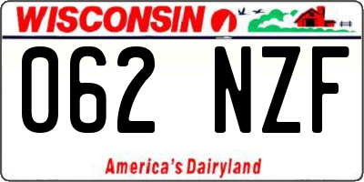 WI license plate 062NZF