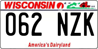 WI license plate 062NZK