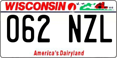 WI license plate 062NZL