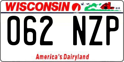 WI license plate 062NZP