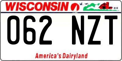 WI license plate 062NZT
