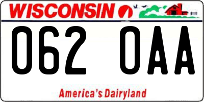 WI license plate 062OAA