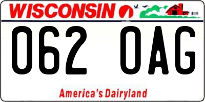 WI license plate 062OAG