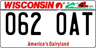 WI license plate 062OAT