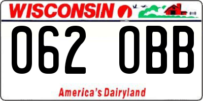 WI license plate 062OBB