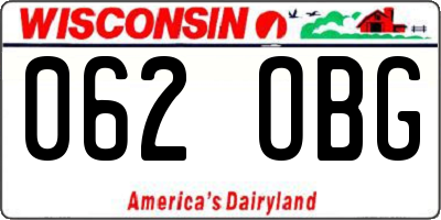 WI license plate 062OBG