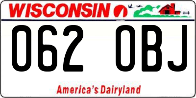WI license plate 062OBJ