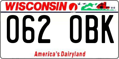 WI license plate 062OBK