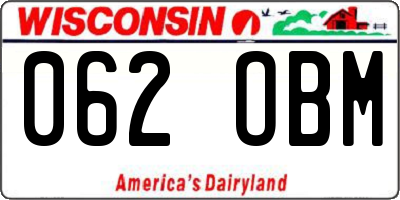 WI license plate 062OBM