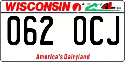 WI license plate 062OCJ