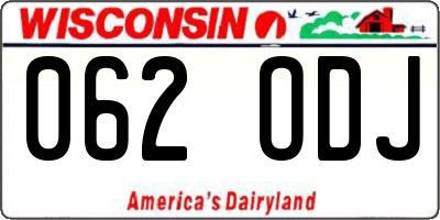 WI license plate 062ODJ