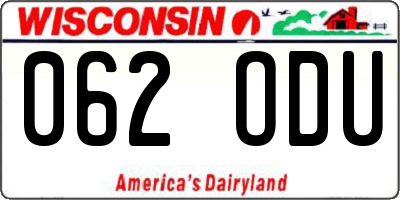 WI license plate 062ODU