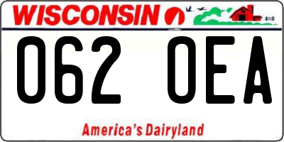 WI license plate 062OEA