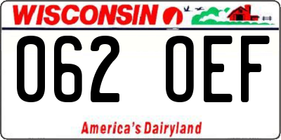 WI license plate 062OEF