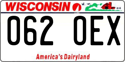 WI license plate 062OEX