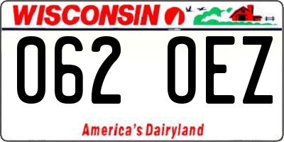 WI license plate 062OEZ