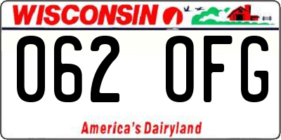 WI license plate 062OFG