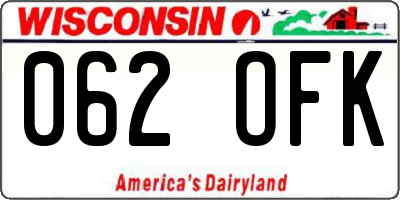 WI license plate 062OFK