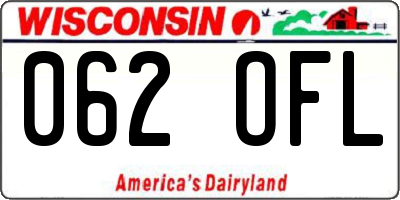 WI license plate 062OFL