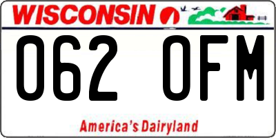 WI license plate 062OFM