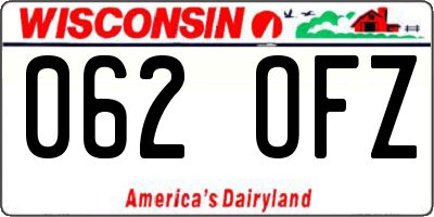 WI license plate 062OFZ