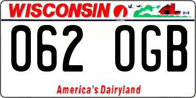 WI license plate 062OGB