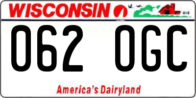 WI license plate 062OGC