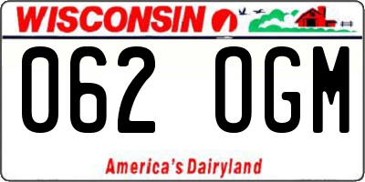 WI license plate 062OGM