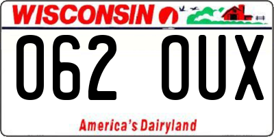 WI license plate 062OUX