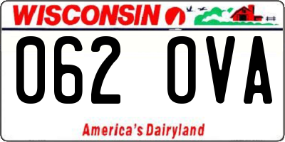 WI license plate 062OVA