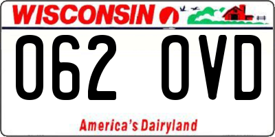 WI license plate 062OVD