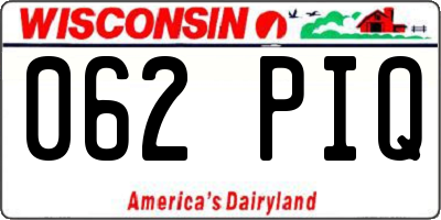 WI license plate 062PIQ