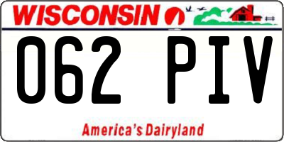 WI license plate 062PIV