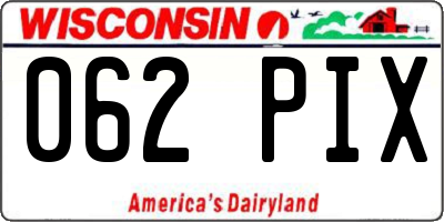 WI license plate 062PIX