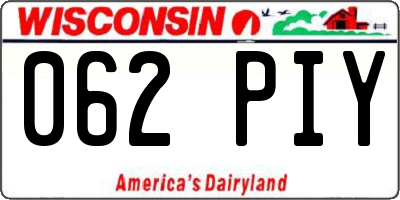 WI license plate 062PIY