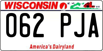 WI license plate 062PJA